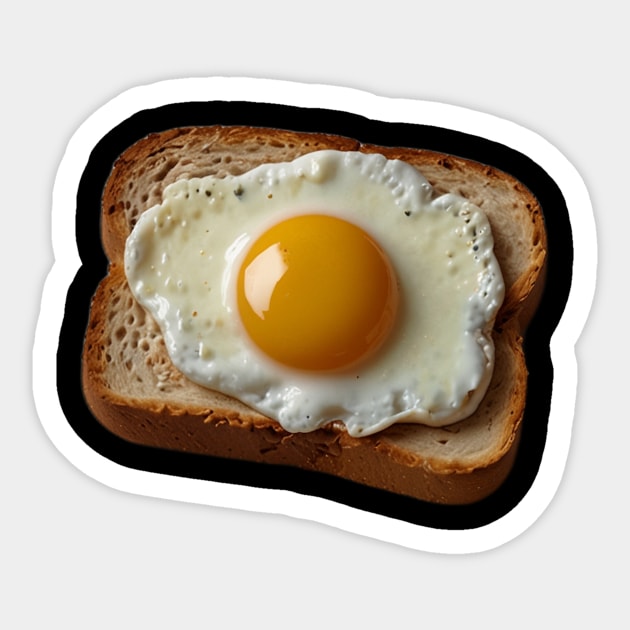 Egg Fried Japan Japanese Vintage Since Kawaii Yummy Coffee Toast Sandwich Bread Sticker by Flowering Away